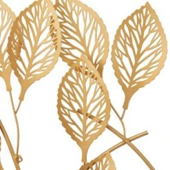 29" X 36" Metal Leaf Wall Decor Gold - Olivia & May