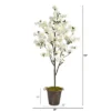 Nearly Natural 6-ft Cherry Blossom Artificial Tree In Decorative Metal Pail With Rope