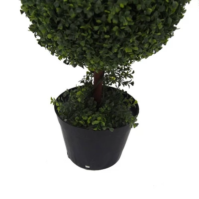 Artificial Boxwood Triple Ball With Pot (UV) (4') - Vickerman 6 Artificial Boxwood Triple Ball With Pot (UV) (4') - Vickerman - Image 6