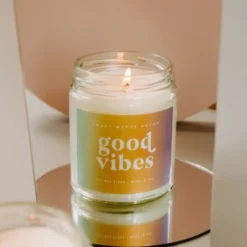 Sweet Water Decor Good Vibes Rainbow Label 9oz Clear Jar Soy Candle -Home Decor Shop GUEST 97390a75 3052 4973 9db8 7f7a3d74649b