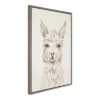 23" X 33" Sylvie Watercolor Alpaca Framed Canvas Wall Art By Patricia Shaw Gray - Kate And Laurel