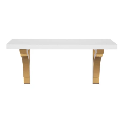 18" Corblynd Traditional Wood Wall Shelf White - Kate & Laurel All Things Decor 3 18" Corblynd Traditional Wood Wall Shelf White - Kate & Laurel All Things Decor - Image 3