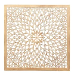 Wood Floral Handmade Intricately Carved Wall Decor With Mandala Design Light Brown - Olivia & May 34 Wood Floral Handmade Intricately Carved Wall Decor With Mandala Design Light Brown - Olivia & May -Home Decor Shop GUEST 9ab2a482 b3e1 4748 8010 088e48fe123e