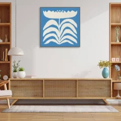 30" X 30" Delighted Floral II Blue By Moira Hershey Framed Canvas Wall Art Print - Amanti Art -Home Decor Shop GUEST 9bde644e 080e 4b63 a037 2ae434863a78