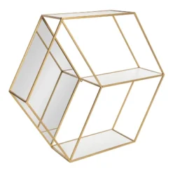 26" X 7" X 23" Lintz Hexagon Shelves With Mirror - Kate & Laurel All Things Decor 11 26" X 7" X 23" Lintz Hexagon Shelves With Mirror - Kate & Laurel All Things Decor -Home Decor Shop GUEST 9d1a9402 f89c 4881 be37 55c65559b34e