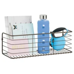 MDesign Wide Metal Wall Mount Storage Organizer Display Shelf - 2 Pack, Black -Home Decor Shop GUEST 9d40028e b898 4ade a747 784d2bc78ce3