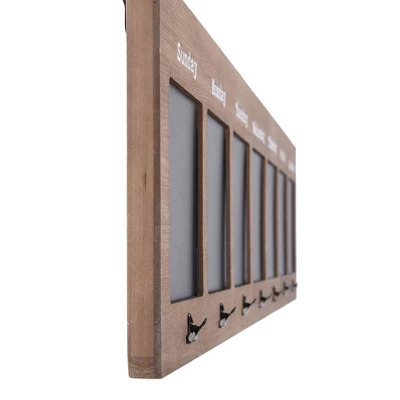 Multi-Functional Wall Memo Board With Chalkboard And Metal Clips Brown - StyleCraft 3 Multi-Functional Wall Memo Board With Chalkboard And Metal Clips Brown - StyleCraft - Image 3