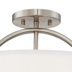 Possini Euro Design Halsted Modern Ceiling Light Semi Flush Mount Fixture 15" Wide Brushed Nickel 2-Light Oatmeal Linen Drum For Bedroom Living Room 8 Possini Euro Design Halsted Modern Ceiling Light Semi Flush Mount Fixture 15" Wide Brushed Nickel 2-Light Oatmeal Linen Drum For Bedroom Living Room -Home Decor Shop GUEST 9e08fafe 167a 43fc b40d edac36fcd3a6