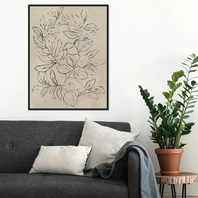 22" X 30" Outlined Leaves I By Asia Jensen Framed Canvas Wall Art Black - Amanti Art 6 22" X 30" Outlined Leaves I By Asia Jensen Framed Canvas Wall Art Black - Amanti Art - Image 6