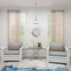 Wood Sail Boat Ship Wheel Wall Mirror With Netting Accent White - Olivia & May 26 Wood Sail Boat Ship Wheel Wall Mirror With Netting Accent White - Olivia & May -Home Decor Shop GUEST a044eb4a 5fae 4a25 8a98 9c32c441b470