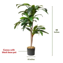 Forever Leaf 48" Artificial Dracaena Plant In Black Pot, Indoor Artificial Plant For Home Decor 9 Forever Leaf 48" Artificial Dracaena Plant In Black Pot, Indoor Artificial Plant For Home Decor -Home Decor Shop GUEST a12b4d3f 7152 407a 9842 369364295109