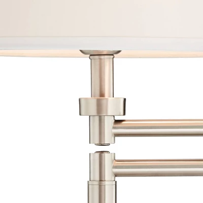 360 Lighting Camber Modern Desk Table Lamp 29" Tall Brushed Steel With USB And AC Power Outlet In Base Swing Arm Linen Shade For Bedroom Living Room 5 360 Lighting Camber Modern Desk Table Lamp 29" Tall Brushed Steel With USB And AC Power Outlet In Base Swing Arm Linen Shade For Bedroom Living Room - Image 5