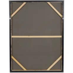 Canvas Abstract Geometric Shape Framed Wall Art With Black Frame Blue - Olivia & May