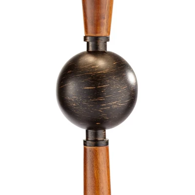 Franklin Iron Works Hunter Rustic Floor Lamp With Tray Table 64 3/4" Tall Faux Wood Bronze USB Charging Port Oatmeal Linen Drum Shade For Living Room 6 Franklin Iron Works Hunter Rustic Floor Lamp With Tray Table 64 3/4" Tall Faux Wood Bronze USB Charging Port Oatmeal Linen Drum Shade For Living Room - Image 6