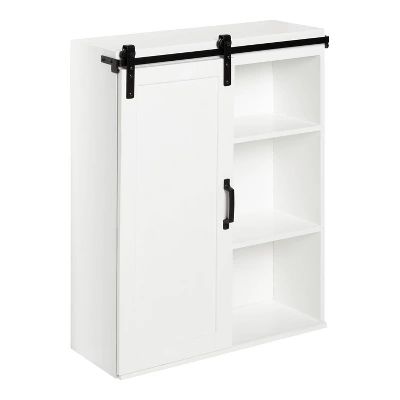 22" X 28" Skylan Decorative Farmhouse Wall Cabinet White - Kate & Laurel All Things Decor 1 22" X 28" Skylan Decorative Farmhouse Wall Cabinet White - Kate & Laurel All Things Decor