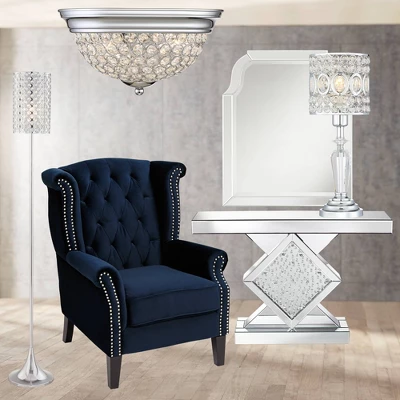 Possini Euro Design Faith Modern Ceiling Light Flush Mount Fixtures 11" Wide Set Of 2 Chrome 2-Light Crystal For Bedroom Kitchen Living Room Hallway 7 Possini Euro Design Faith Modern Ceiling Light Flush Mount Fixtures 11" Wide Set Of 2 Chrome 2-Light Crystal For Bedroom Kitchen Living Room Hallway - Image 7