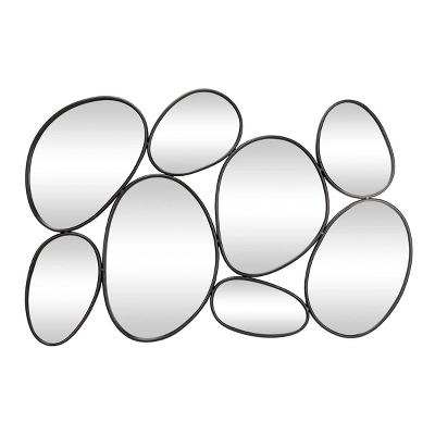 Metal Bubble Cluster Oval Wall Mirror Black - Olivia & May 4 Metal Bubble Cluster Oval Wall Mirror Black - Olivia & May - Image 4