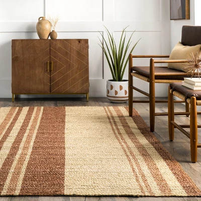 NuLOOM Rubi Braided Stripes Jute Area Rug 5 NuLOOM Rubi Braided Stripes Jute Area Rug - Image 5