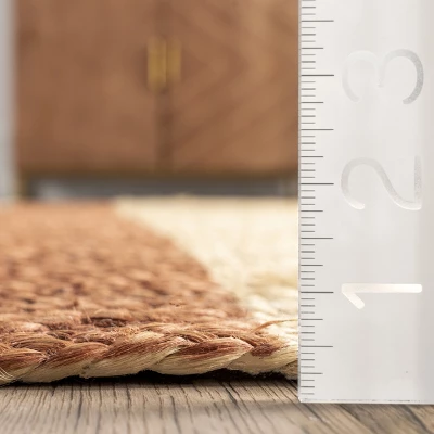 NuLOOM Rubi Braided Stripes Jute Area Rug 4 NuLOOM Rubi Braided Stripes Jute Area Rug - Image 4