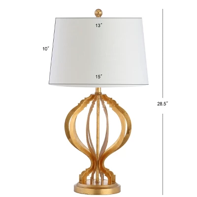 28.5" Metal Sebastian Trellis Table Lamp (Includes LED Light Bulb) Gold - JONATHAN Y 3 28.5" Metal Sebastian Trellis Table Lamp (Includes LED Light Bulb) Gold - JONATHAN Y - Image 3