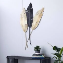 Metal Leaf Wall Decor Gold - Olivia & May