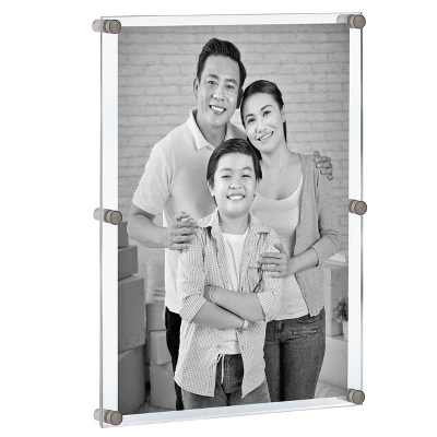 Azar Displays Floating Acrylic Wall Frame With Silver Stand Off Caps: 30" X 40" Graphic Size, Overall Frame Size: 34" X 44", 1-Pack 1 Azar Displays Floating Acrylic Wall Frame With Silver Stand Off Caps: 30" X 40" Graphic Size, Overall Frame Size: 34" X 44", 1-Pack