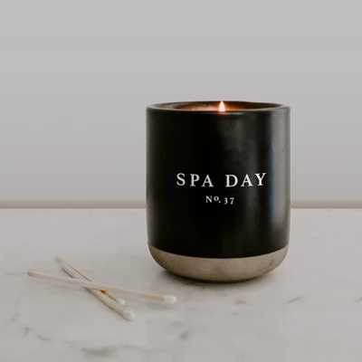 Sweet Water Decor Spa Day 12oz Black Stoneware Candle 2 Sweet Water Decor Spa Day 12oz Black Stoneware Candle - Image 2