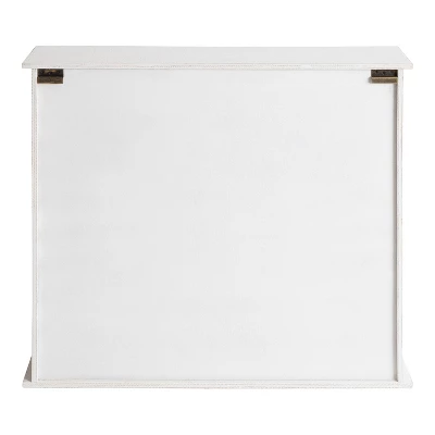 30" X 28" Barnhardt Decorative Wooden Wall Cabinet With 2 Sliding Glass Doors White - Kate & Laurel All Things Decor 1 30" X 28" Barnhardt Decorative Wooden Wall Cabinet With 2 Sliding Glass Doors White - Kate & Laurel All Things Decor