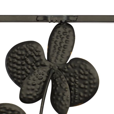 Set Of 2 Metal Floral Orchid Wall Decors With Black Frame Black - Olivia & May 6 Set Of 2 Metal Floral Orchid Wall Decors With Black Frame Black - Olivia & May - Image 6