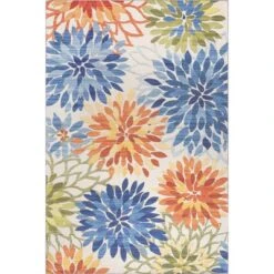 NuLOOM Rosana Floral Machine Washable Indoor/Outdoor Area Rug -Home Decor Shop GUEST abbf09d1 e7a8 407a 8433 758c4e4dd517