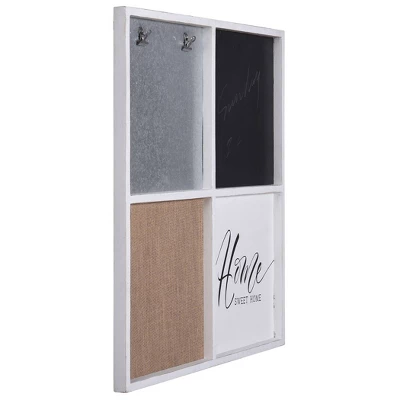 Multi-Functional Wall Memo Board With Chalkboard Corkboard And Galvanized Metal White - StyleCraft 5 Multi-Functional Wall Memo Board With Chalkboard Corkboard And Galvanized Metal White - StyleCraft - Image 5