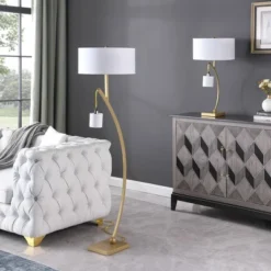 59" Contemporary Arc With Hanging Pendulum Metal Floor Lamp Gold - Ore International 12 59" Contemporary Arc With Hanging Pendulum Metal Floor Lamp Gold - Ore International -Home Decor Shop GUEST ac4bc816 9656 452f a176 d22b4bdf9eb4