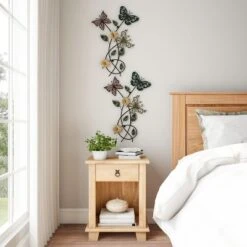 Hastings Home Garden Butterfly Metal Wall Art Decorative 3D Flowers For Modern Farmhouse - Hand-Painted Distressed Finish -Home Decor Shop GUEST ac9066ea 83c7 4973 804e f4cefaa186c7