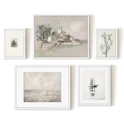 Americanflat 5 Piece Vintage Gallery Wall Art Set - Seaside Villa, Seascape In Greys, Calm Sailing, Tree Etching By Maple + Oak 11 Americanflat 5 Piece Vintage Gallery Wall Art Set - Seaside Villa, Seascape In Greys, Calm Sailing, Tree Etching By Maple + Oak -Home Decor Shop GUEST ad10a2ed 18ed 4db5 9c88 9b39b7c0f864