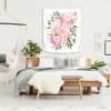 Watercolor Ranunculus In Pink By Blursbyai Wall Tapestry - Americanflat