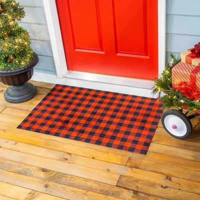 Evergreen Red And Black Buffalo Check Layering Mat 11.5 X 9.5 Inches Indoor And Outdoor Decor 1 Evergreen Red And Black Buffalo Check Layering Mat 11.5 X 9.5 Inches Indoor And Outdoor Decor
