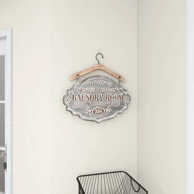 Metal Sign Laundry Room Wall Decor Gray - Olivia & May 15 Metal Sign Laundry Room Wall Decor Gray - Olivia & May - Image 15
