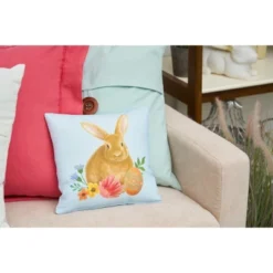 C&F Home 10" X 10" Blue Floral Bunny Woven Throw Pillow 6 C&F Home 10" X 10" Blue Floral Bunny Woven Throw Pillow -Home Decor Shop GUEST ae572503 4218 4c35 b21e ceb80ce192dd