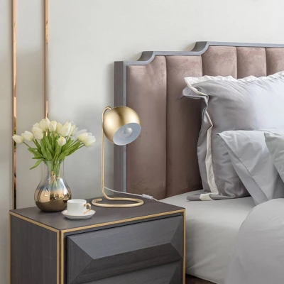 15" Richmond Desk Lamp With Inner Shade Matte Brass - Globe Electric 4 15" Richmond Desk Lamp With Inner Shade Matte Brass - Globe Electric - Image 4