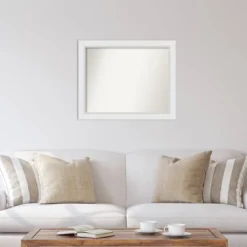 32" X 26" Non-Beveled Blanco White Wood Wall Mirror - Amanti Art -Home Decor Shop GUEST ae6aeed4 fc4a 4ec5 9767 b15184c5278d