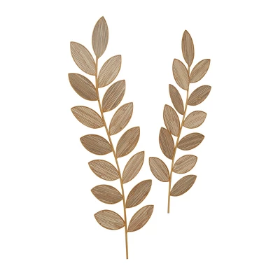 Set Of 2 Metal Leaf Wall Decors Brown - Olivia & May 2 Set Of 2 Metal Leaf Wall Decors Brown - Olivia & May - Image 2
