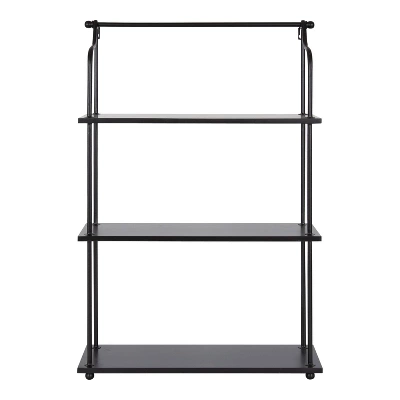 21" X 32" Walters Wood/Metal 3 Tier Shelving Black - Kate & Laurel All Things Decor 1 21" X 32" Walters Wood/Metal 3 Tier Shelving Black - Kate & Laurel All Things Decor