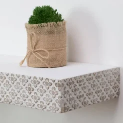 Large Embossed Wood Floating Decorative Wall Shelf White - American Art Decor -Home Decor Shop GUEST aff0cef5 2595 4b41 8aed 71da8da786b5