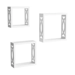Floating Shelves- Open Cube Wall Shelf Set With Hidden Brackets, 3 Sizes To Display Decor, Photos, More- Hardware Included By Hastings Home (White) -Home Decor Shop GUEST aff21c8a a378 41c2 a5cf 0cf4f82350ea