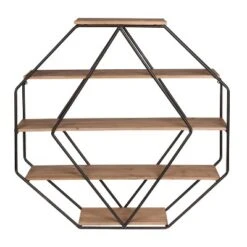 Wall Shelf Octagon Shaped - Kate & Laurel All Things Decor -Home Decor Shop GUEST b00758b4 6963 4279 af35 690773a02996