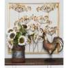 Metal Floral Wall Decor With Gold Frame Gold - Olivia & May