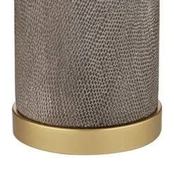 360 Lighting Gilson Modern Table Lamps 24 1/2" High Set Of 2 Gray Glaze Ceramic White Drum Shade For Bedroom Living Room Bedside Nightstand Office -Home Decor Shop GUEST b076931b ed4e 4186 b01f c07a192f2809