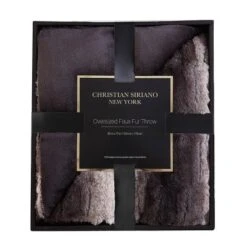 Giftable Boxed Reversible Throw Blanket Black & Brown - Christian Siriano -Home Decor Shop GUEST b170a1a1 1aea 4c98 9f04 eeda17eb8cba