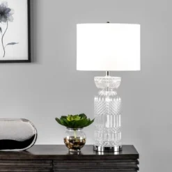NuLOOM Catania 28" Glass Table Lamp