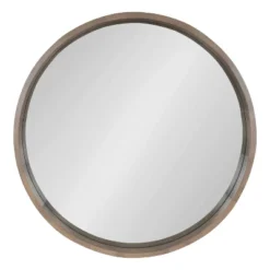 30" Hutton Round Wall Mirror Gray - Kate & Laurel All Things Decor -Home Decor Shop GUEST b265ab3e cbaa 43b2 917a 1c51a3dd09cb